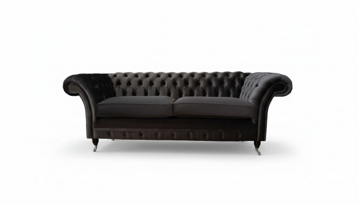 Sofa 3-Sëtz-Stoff Couchset Liewensraaum Luxus Polsters Designer Miwwel Chesterfield Neiwäit