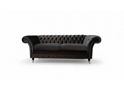 Sofa 3-Sëtz-Stoff Couchset Liewensraaum Luxus Polsters Designer Miwwel Chesterfield Neiwäit