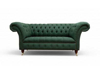 Chesterfield Sofa 2-Sëtzer Polster Sofas Gréng Luxus Stoffssofa Textil
