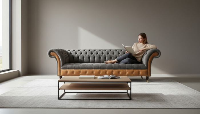 Sofa 4 Plazen Chesterfield Luxus Couch Grouss Couchen Polster 300cm Design