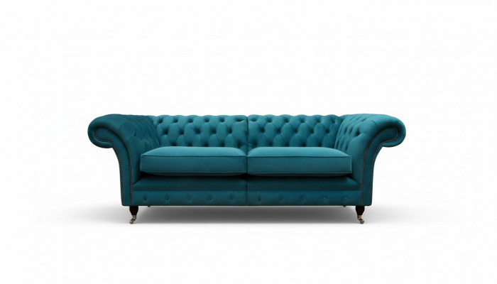 Design Sofa 3 Sëtzer Couch Chesterfield Polstersofa Wohnzimmer Design