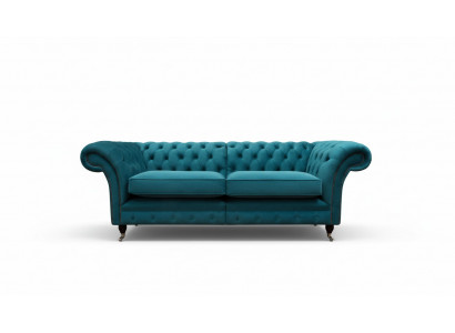Design Sofa 3 Sëtzer Couch Chesterfield Polstersofa Wohnzimmer Design