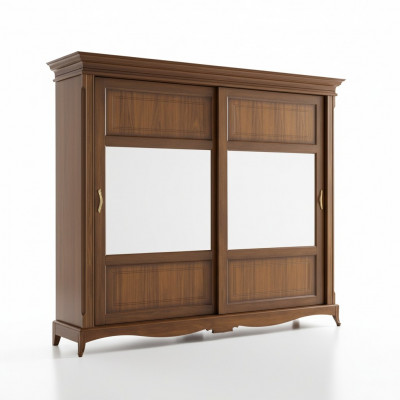 Schlofkummermiwwel Kleederschaf mat Spigel Massivholz Design Italien.