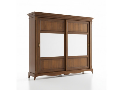 Schlofkummermiwwel Kleederschaf mat Spigel Massivholz Design Italien.