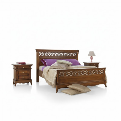 Bett 2x Nuetsdëscher 3-Stéck Schlofzëmmer Set Design Modern Luxus Better