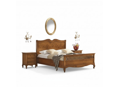 Bett 2x Nuetsdëscher 3-Deeler. Italienesch Miwwelen Schlofkummer Holz Neie Set