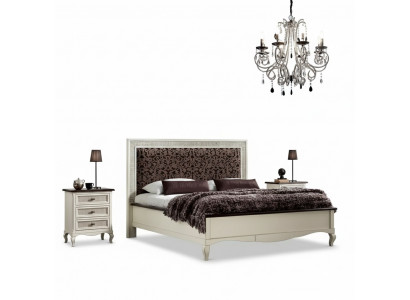 Design-Schlofkummer 3-Teile-Saz. Bett 2x Nuetsdësch Luxus-Betten-Set Miwwelen Neit.