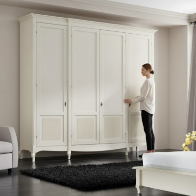Schlofzëmmer Luxus Kleederschaf Wäiss Schaf Holz Modern Miwwelen Nei