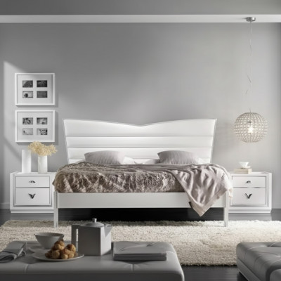 Design Miwwel Bett 2x Nuetsdëscher 3-deeleche Schlofzëmmer Set Luxus Better Nei