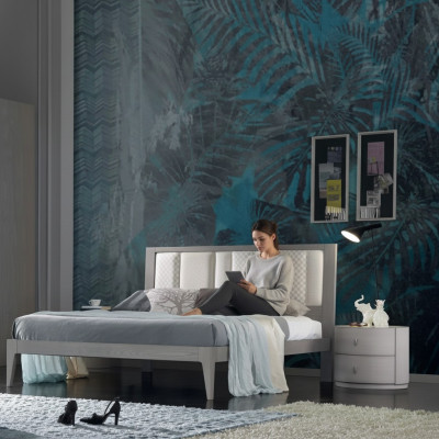 Bett 3-stéck Schlofzëmmer Design Luxus Schlofzëmmer Miwwelen 2x Nuetsdëscher