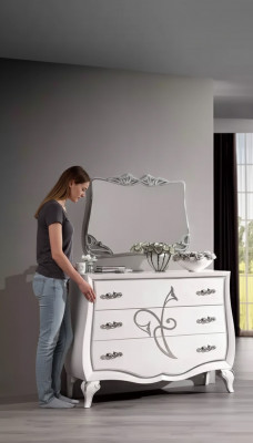 Buffet Kommode Designer Luxus Schiefen Holz Wäiss Kommoden Modern Neit