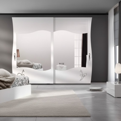 Moderne Massivholz Kleederschaf Schlofzëmmer Regal Schaf Wäiss Nei