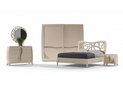 Komplette Schlofkummer Set Design Modern Luxus Bett 2x Nuetsdësch 6 Deeler Nei