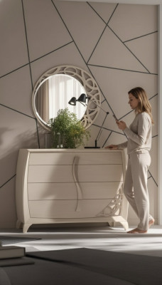 Set Kommode Spigel Designer Luxus Konsol Kommoden Miwwelen Holz Beige