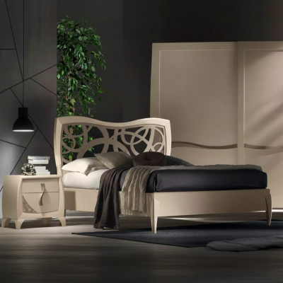 Bett 2x Nuetsdëscher 3tlg. Schlofzëmmer Design Luxus Schlofzëmmer Miwwelen