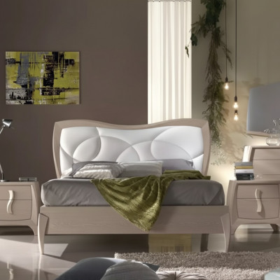 Design Bett 2x Nuetsdëscher 3 Deeler Schlofzëmmer Luxus Komplett Garnitur