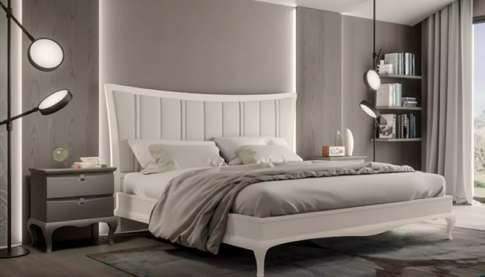 Design-Schlofzëmmer 3-tlg. Bett 2x Nuetstiesch Modern Luxus Better Miwwelen