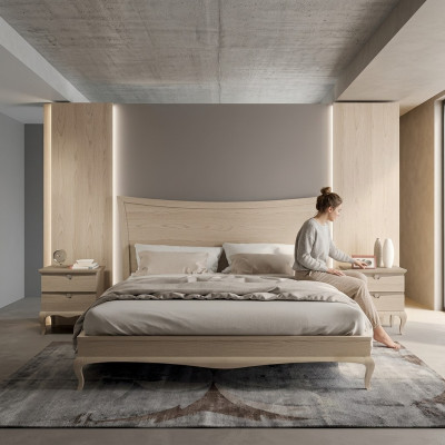 Design Miwwelen Modern Luxus Bett 2x Nuetsdësch Schlofzëmmer Set 3 Deeler. Nei