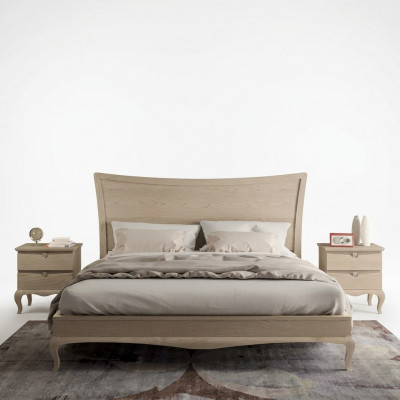 Design Miwwelen Modern Luxus Bett 2x Nuetsdësch Schlofzëmmer Set 3 Deeler. Nei