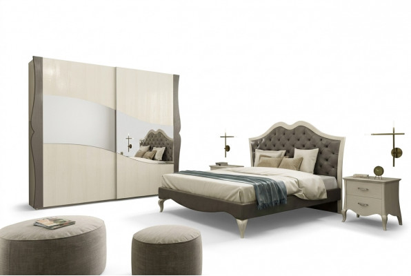Design Better Schlofkummer Bett 2x Nuetsdëscher Modern Luxus Miwwelen 3tlg