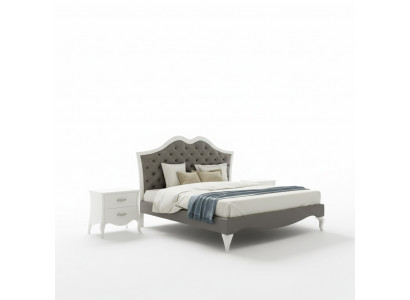 Bett-Schlofkummer-Set Bett 2x Nuetsdësch Modern Italienesch Miwwelen 3tlg