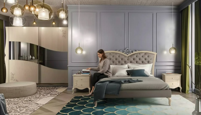 Schlofkummer Bett 2x Nuetsdëscher Luxus Komplett Setzer Miwwelen Zëmmer 4tl.