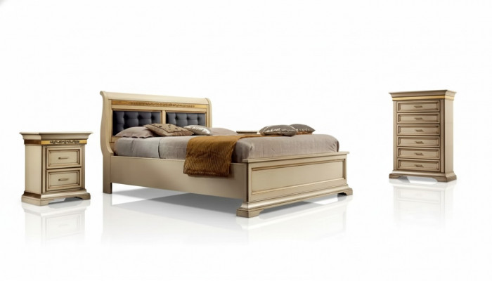Komplett Schlofkummer Design Modern Luxus Bett 2x Nuechtstësch Kommode