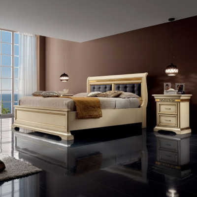 Bett 2x Nuetsdëscher 3tlg. Schlofzëmmer Set Designer Luxus Komplett Setzer