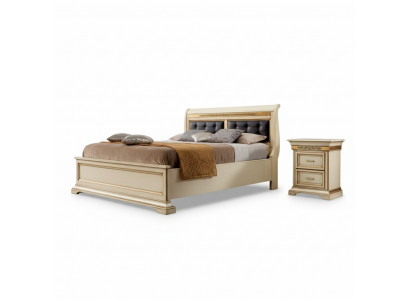 Bett 2x Nuetsdëscher 3tlg. Schlofzëmmer Set Designer Luxus Komplett Setzer