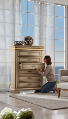 Schlofzëmmer Design Kommode mat Tiräng Design Italienesch Miwwelen