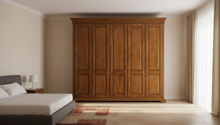 Schlofkummer Kleederschaf Schaf Holz Wunnzëmmer Miwwelen Braun Italien