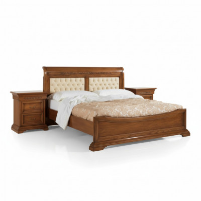 Schlofzëmmer Komplett Bett 2x Nuetsdëscher Set Luxus Miwwelen 3 Stéck. Brong