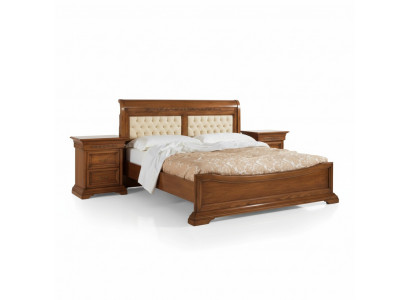 Schlofzëmmer Komplett Bett 2x Nuetsdëscher Set Luxus Miwwelen 3 Stéck. Brong