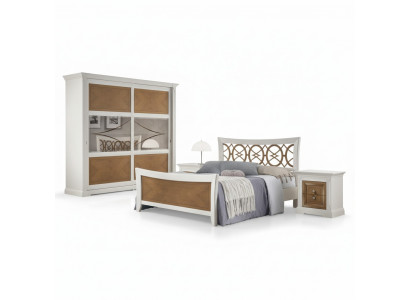 Schlofzëmmer Miwwelen 3tl. Set Bett Massivholz Nuetsdëscher 2x Better Holz