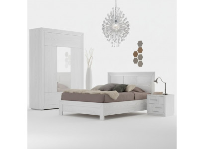 Design Schlofkummer 3tlg. Bett 2x Nuechtstëscher Modern Luxus Set Miwwelen Nei
