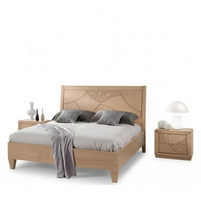 Design-Schlofkummer 3-teileg. Bett 2x Nuetsdësch Modern Luxus Better Set