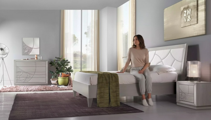 Schlofzëmmer Set Bett 2x Nuetsdëscher Konsole Better Luxus Polster 5 tlg.