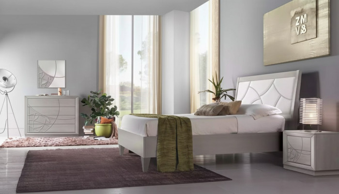 Schlofzëmmer Set Bett 2x Nuetsdëscher Konsole Better Luxus Polster 5 tlg.