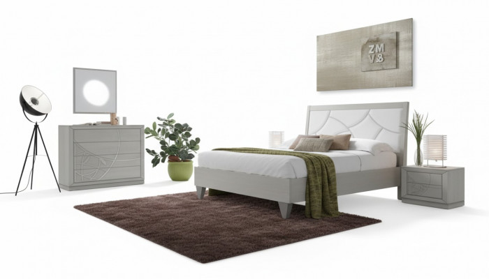 Schlofzëmmer Set Bett 2x Nuetsdëscher Konsole Better Luxus Polster 5 tlg.