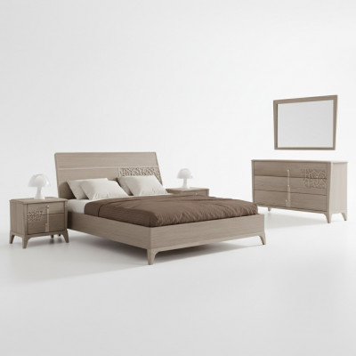 Bett-Schlofkummer-Set Designer Luxus Komplett 2x Nuetsdëscher 3tlg.