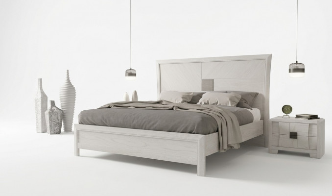 Bett 2x Nuetsdëscher 3tlg Schlofzëmmer Set Design Modern Luxus Miwwel