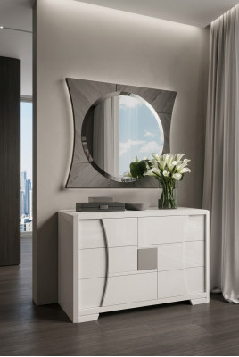 Kommode mat Spigel Luxus Konsole Kommode Schlofzëmmer Neit 2-Teile Set