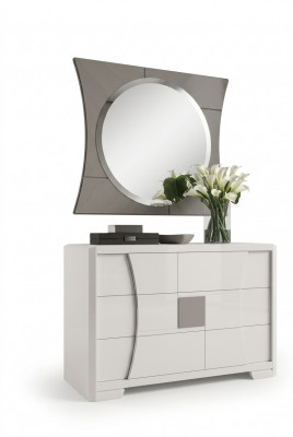 Kommode mat Spigel Luxus Konsole Kommode Schlofzëmmer Neit 2-Teile Set
