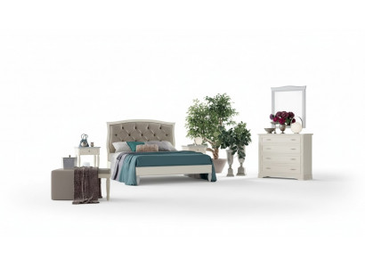 Bett 2x Nuetsdëscher 5 Stéck Schlofzëmmer Design Luxus Kommode Komplett.