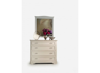 Kommode mat Spigel Holz Kommoden Miwwelen Modern Schaf Beige 2 Deeler. Nei