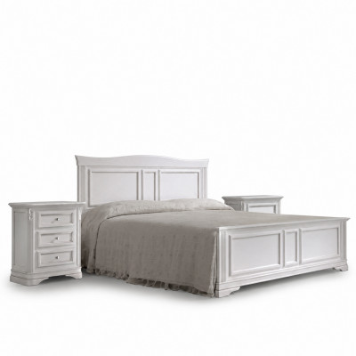 Komplett Schlofzëmmer, Bett, 2x Nuetsdëscher, 3-teileg Set, Designer Luxus