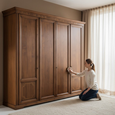 Kleederschaf Schaf Luxus Holz Design Miwwel Schlofkummer Brong Nei