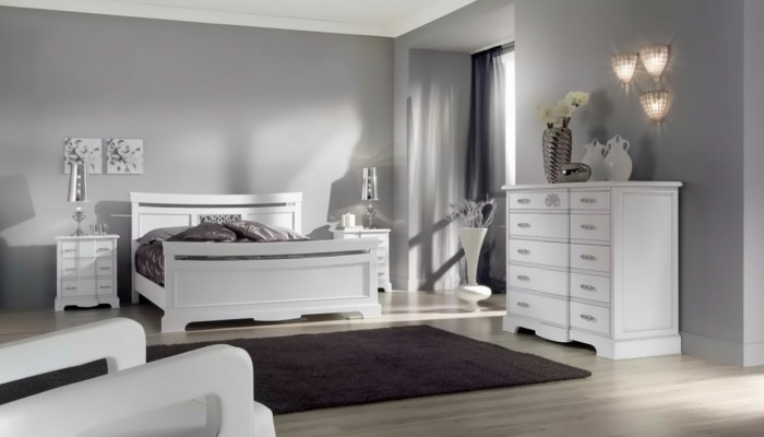 Bett 2x Nuetsdëscher 4-Deeler Schlofzëmmer Set Modern Luxus Schlofzëmmer Nei