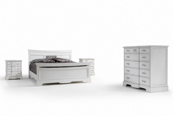 Bett 2x Nuetsdëscher 4-Deeler Schlofzëmmer Set Modern Luxus Schlofzëmmer Nei