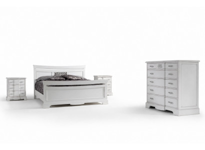 Bett 2x Nuetsdëscher 4-Deeler Schlofzëmmer Set Modern Luxus Schlofzëmmer Nei